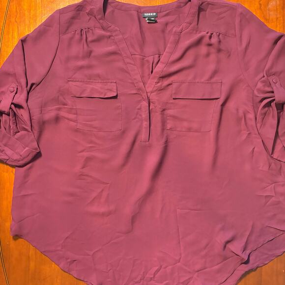 Torrid Size 2 Burgandy/Purple Top - Picture 1 of 5